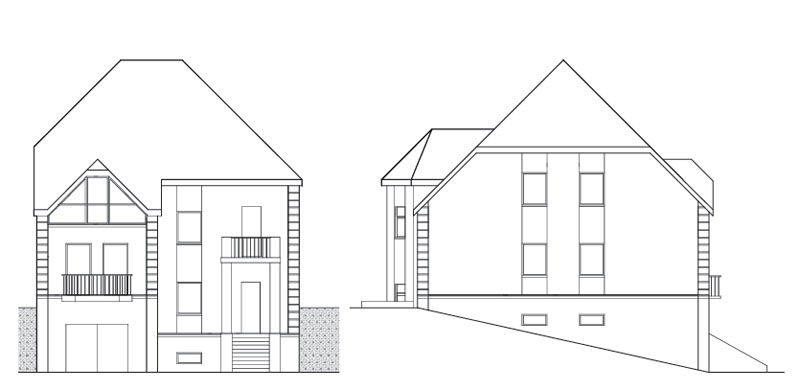 Двухэтажный дом из бруса 6х8 Виктор с террасой: фото, цена, описание, планировка